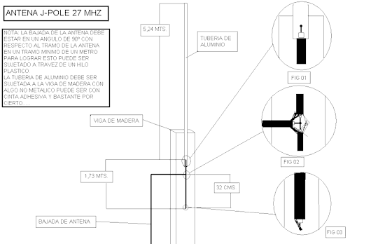Antena J Pole para 27 MHz Antena J Pole para 27 MHz