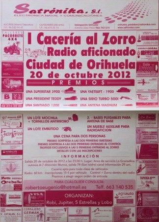 I Cacería al Zorro Ciudad de Orihuela, el 20 de octubre de 2012