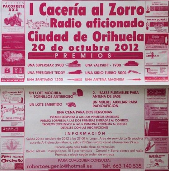 I Cacería al Zorro Ciudad de Orihuela, el 20 de octubre de 2012