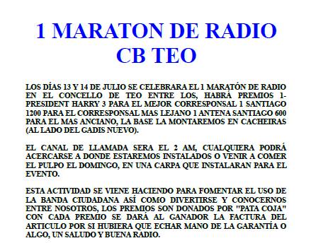 I Maratón de radio CB Teo