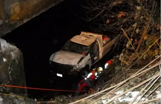 El vehículo accidentado auxiliado gracias al uso de la radio CB