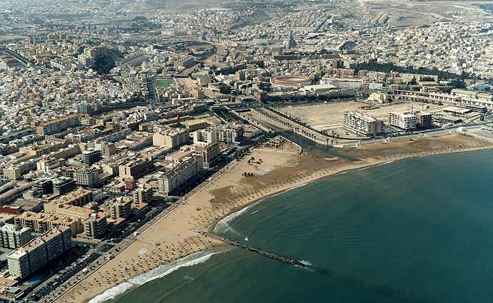 Vista aérea de la ciudad autónoma de Melilla