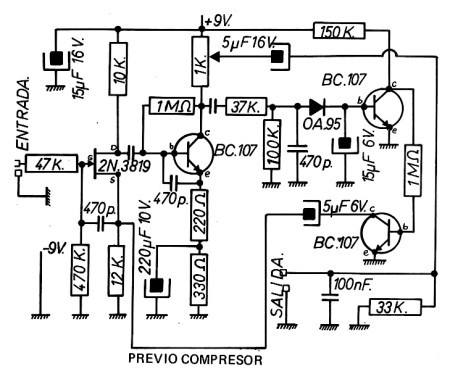 Esquema eléctrico de previo con compresor.