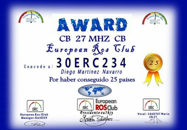 Diploma países European ROS Club
