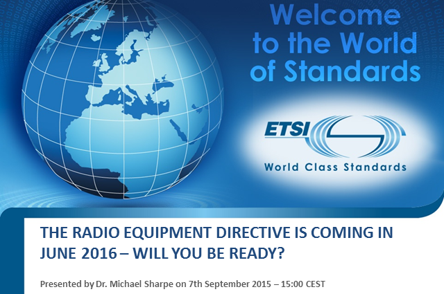 'La directiva sobre equipos de radio llega en junio de 2016, ¿estarás listo?'