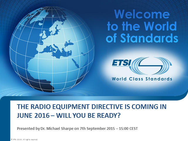 'La directiva sobre equipos de radio llega en junio de 2016, ¿estarás listo?'