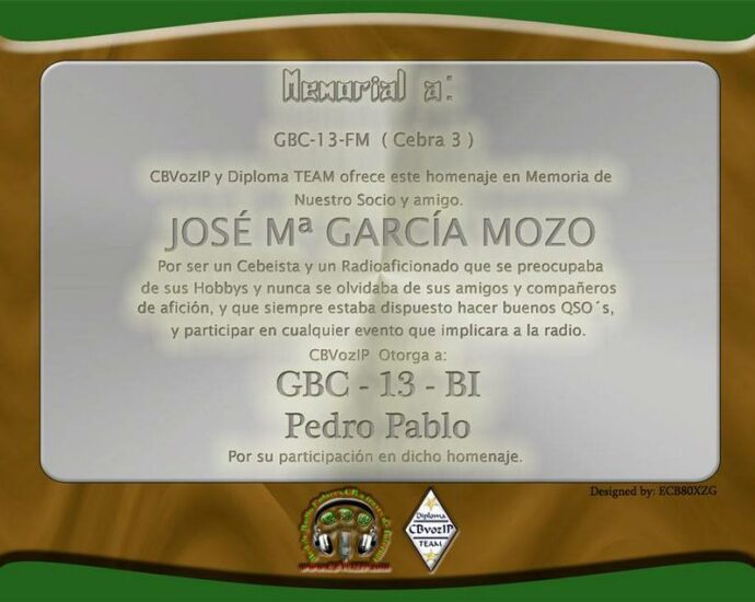 Memorial a José María (Chema), Estación CEBRA 3. CBVozIP 2016