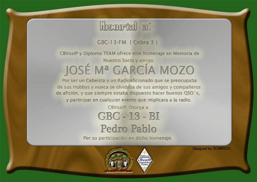 Memorial a José María (Chema), Estación CEBRA 3. CBVozIP 2016