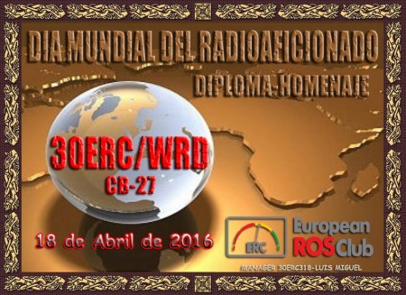 Diploma en conmemoración del DIA mundial de los radioaficionados en CB-27