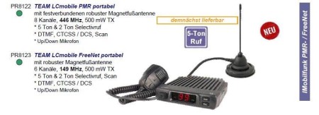 Team LCmobile, para PMR446 (Europa) y FreeNet (sólo Alemania)