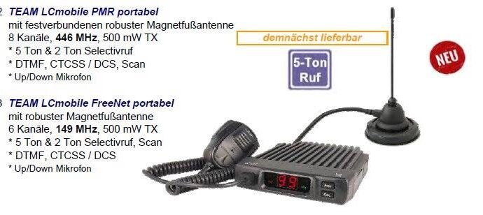 Team LCmobile, para PMR446 (Europa) y FreeNet (sólo Alemania)