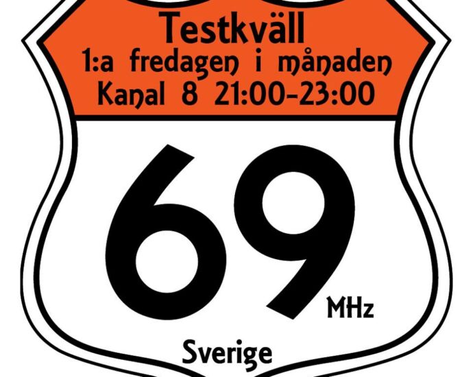 Suecia, CB en VHF, 69 MHz, 25w, uso sin licencia.