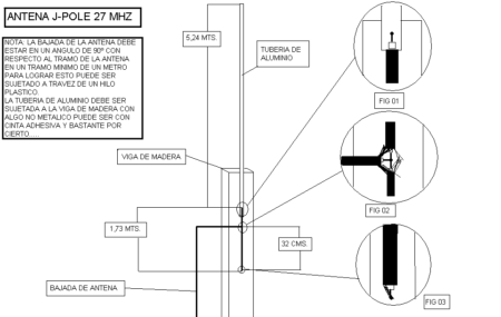 Antena ‘J Pole’ para 27 MHz