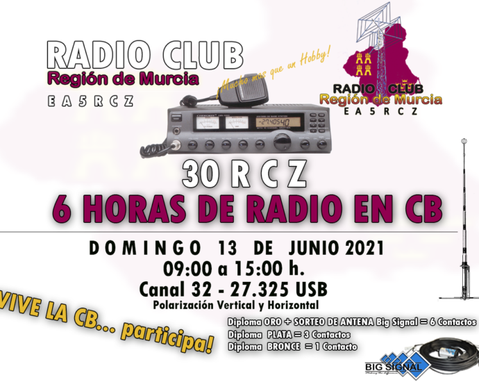 El Radio Club Región de Murcia organiza Seis horas de radio en Banda Ciudadana.