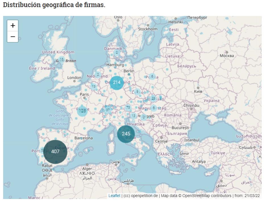 Mapa de distribución de firmas.