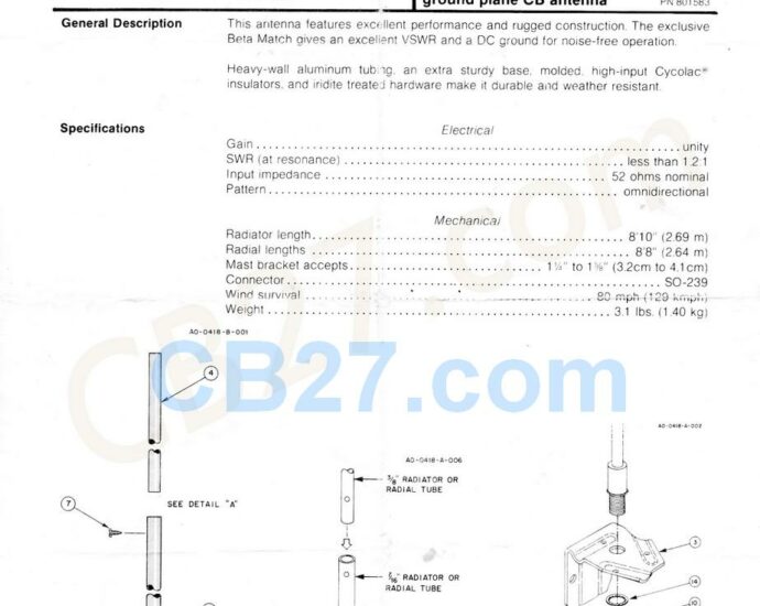 Antena GP 1/4 CB27 Telex Turner