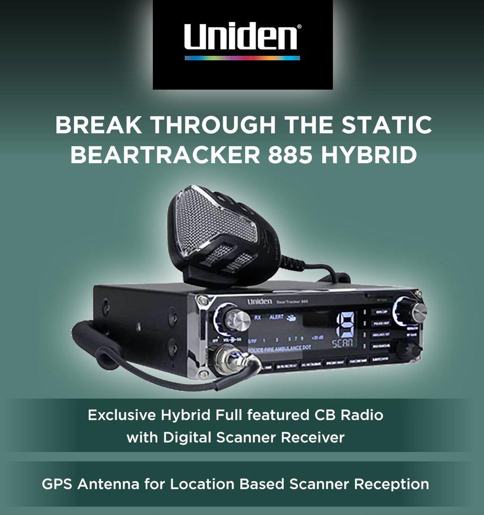 Uniden BearTracker 885 Hybrid: CB + receptor VHF, UHF y GPS