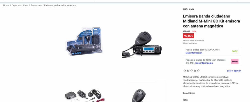 Decathlon introduce equipos de CB en sus estanterías.