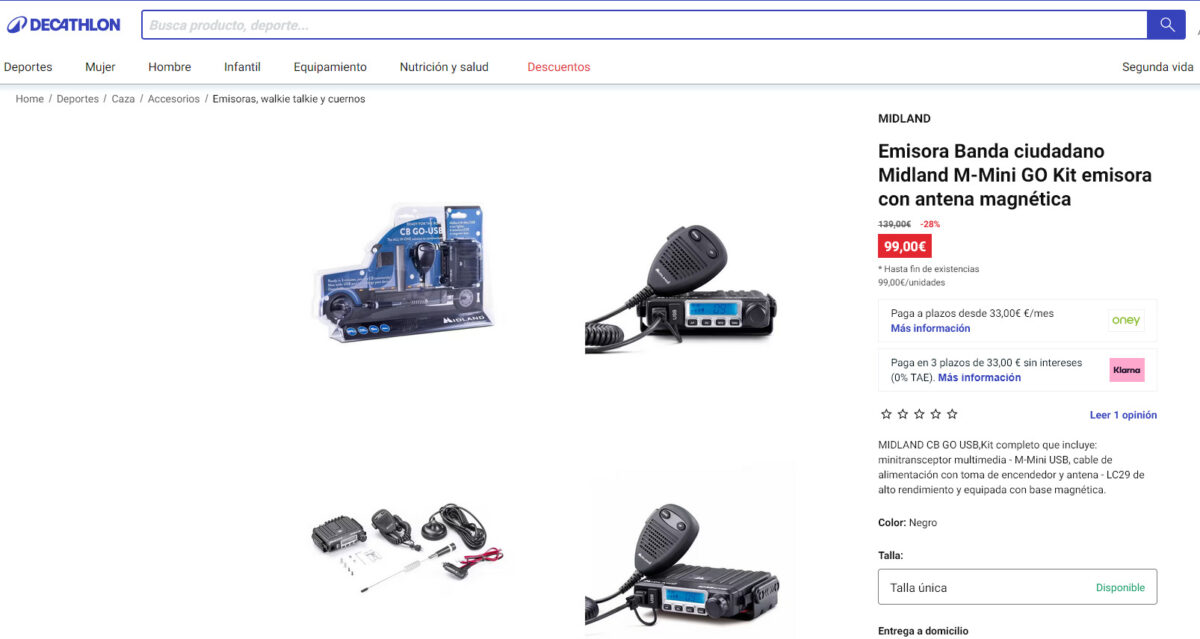 Decathlon introduce equipos de CB en sus estanterías. Decathlon introduce equipos de CB en sus estanterías.
