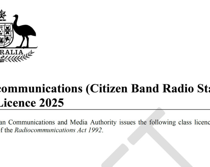 Radiocommunications (Citizen Band Radio Stations) Class Licence 2025