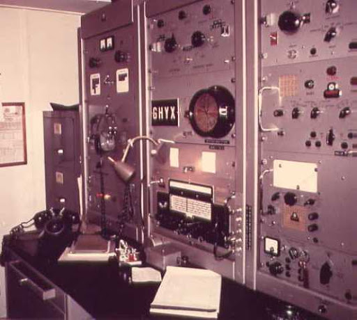 Sala de radiotelegrafía en una embarcación.