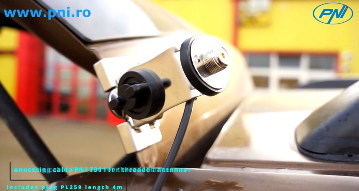 Soporte y cable antena maletero PNI