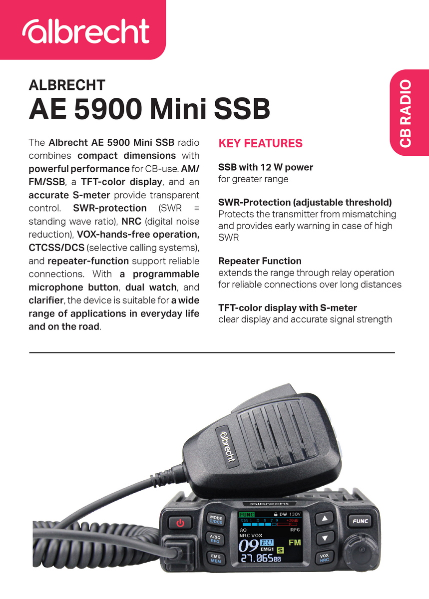 Radio para CB Albrecht AE 5900 Mini SSB