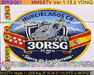Actividad SSTV en CB del grupo 30RSG.