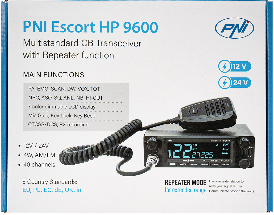 Transceptor móvil para CB27 PNI Escort HP 9600